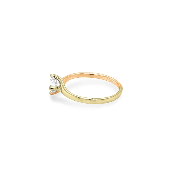 Gold Engagement Ring with Zircon
