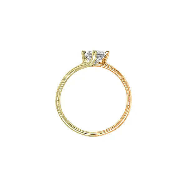 Gold Engagement Ring with Zircon