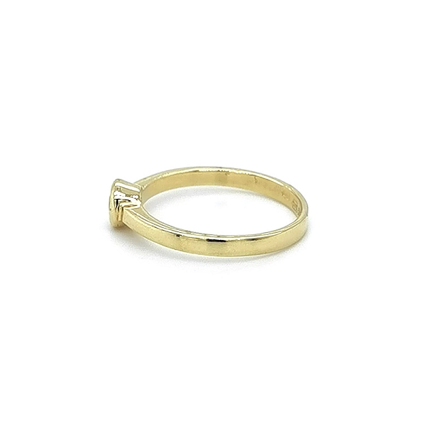 Gold Engagement Ring with Zircon