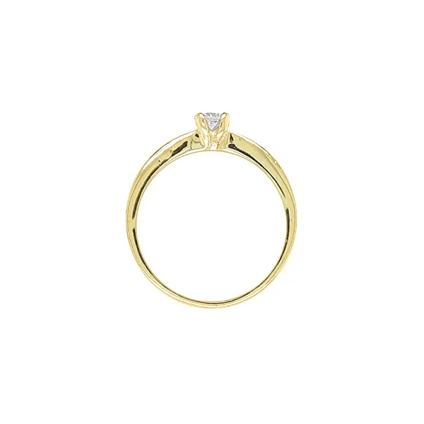 Gold Engagement Ring with Zircon