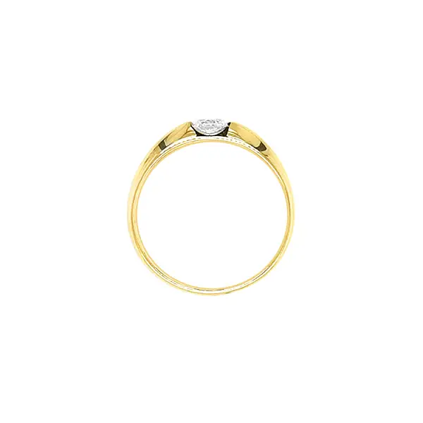 Gold Engagement Ring with Zircon