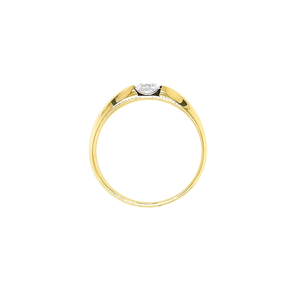 Gold Engagement Ring with Zircon