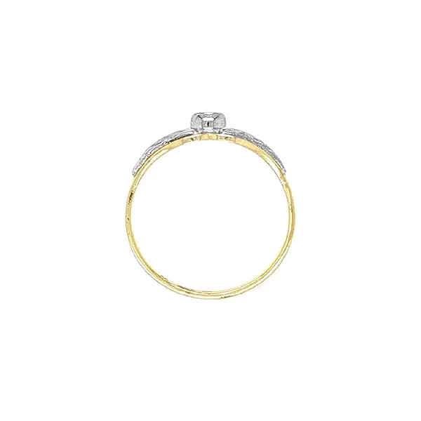 Gold Ring with Zircon made of Combined Gold