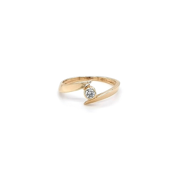 Gold Engagement Ring with Zircon