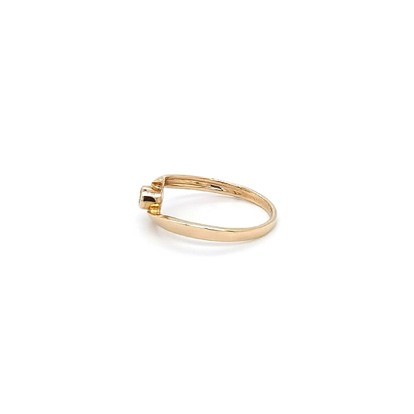 Gold Engagement Ring with Zircon