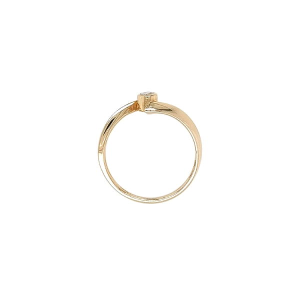 Gold Engagement Ring with Zircon