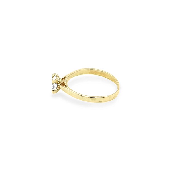 Gold Engagement Ring with Zircon