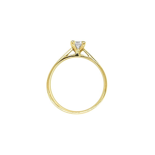 Gold Engagement Ring with Zircon