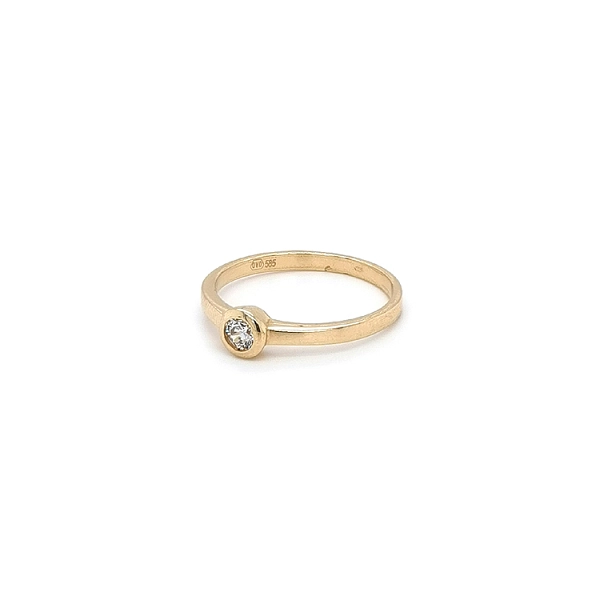 Gold Engagement Ring with Zircon