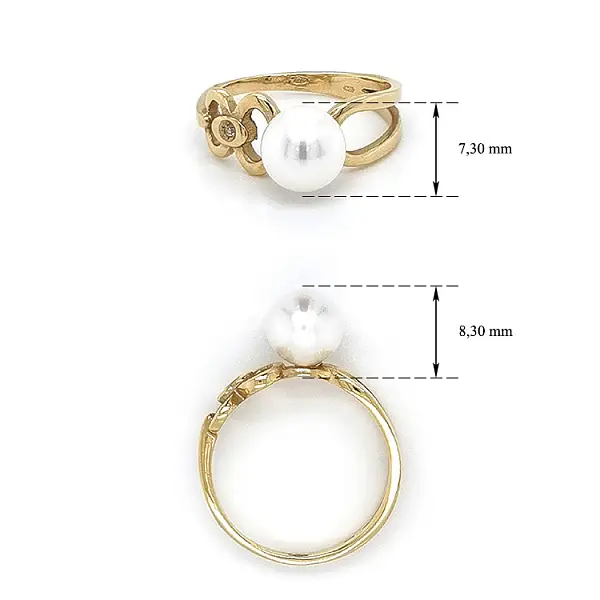 Gold Ring with Pearl