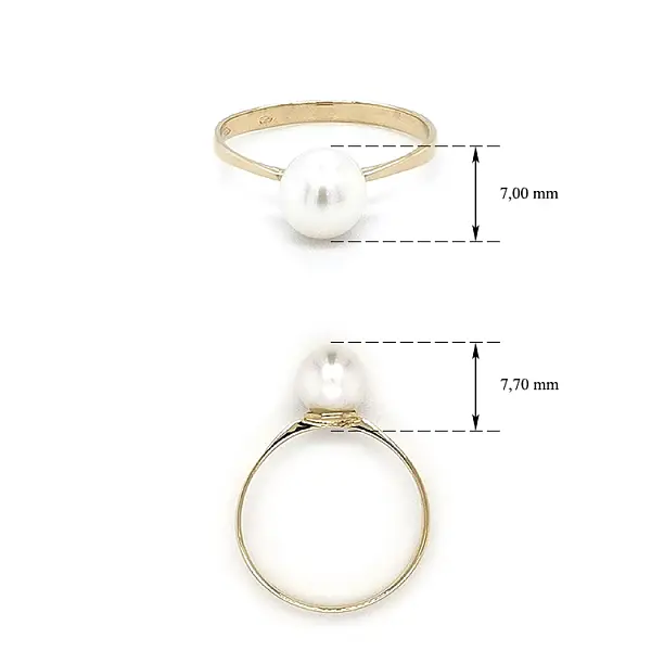 Gold Ring with Pearl
