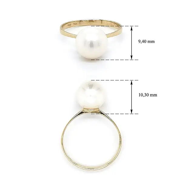 Gold Ring with Pearl
