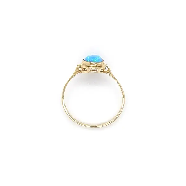 Gold Ring with Blue Opal