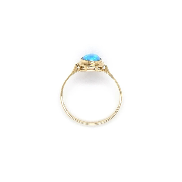 Gold Ring with Blue Opal