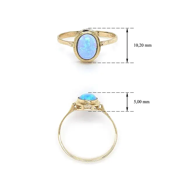 Gold Ring with Blue Opal