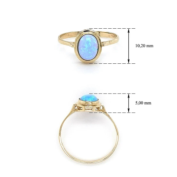 Gold Ring with Blue Opal