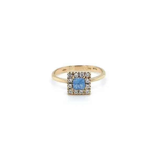 Gold Ring with Blue Stone