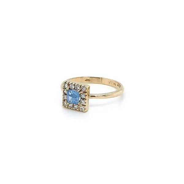 Gold Ring with Blue Stone