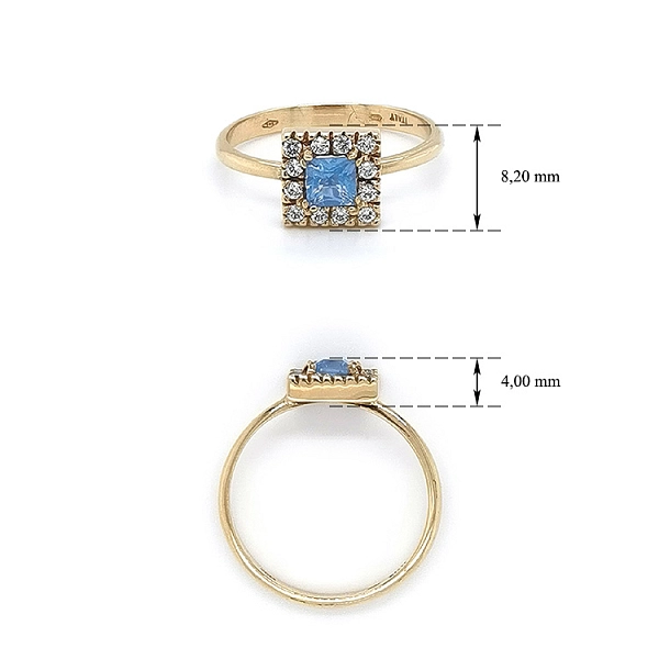 Gold Ring with Blue Stone