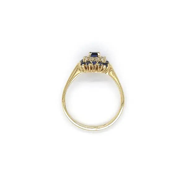 Gold Ring with Blue Stones
