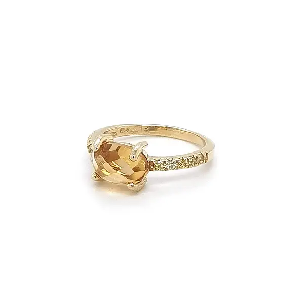 Gold Ring with Citrine