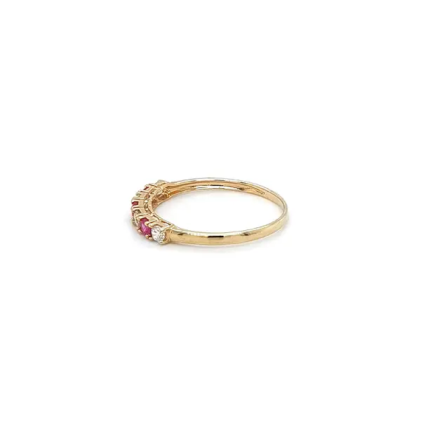 Gold Ring with Pink Stones