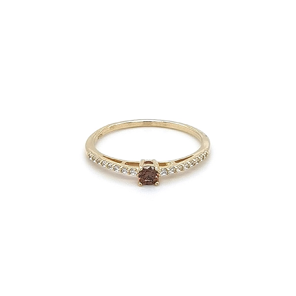 Gold Ring with Záhněda and Zirkony