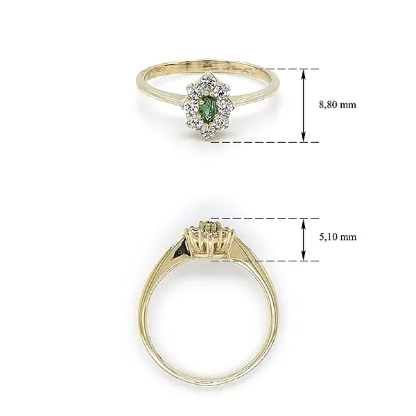 Gold Ring with Green Stone