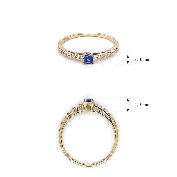 Gold Ring with Blue Stone