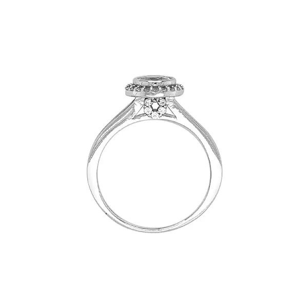 Gold Engagement Ring with Zircones