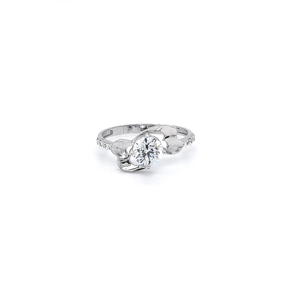 Ring with White Gold Zircons