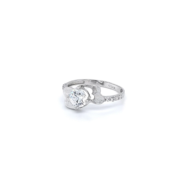 Ring with White Gold Zircons