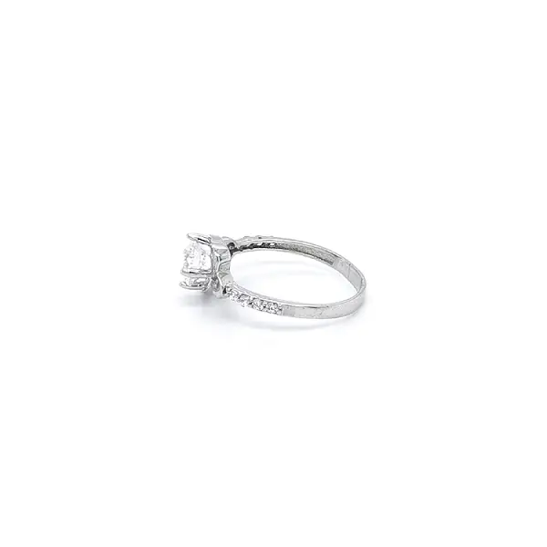 Ring with White Gold Zircons