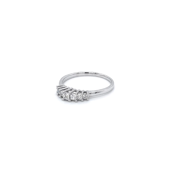 Ring with White Gold Zircons