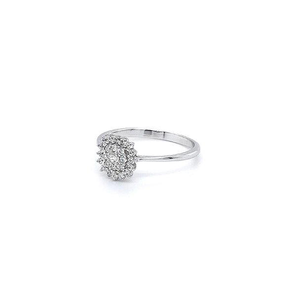 Ring with White Gold Zircons