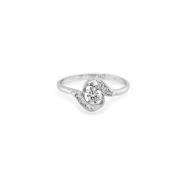 Gold Ring with Zircons