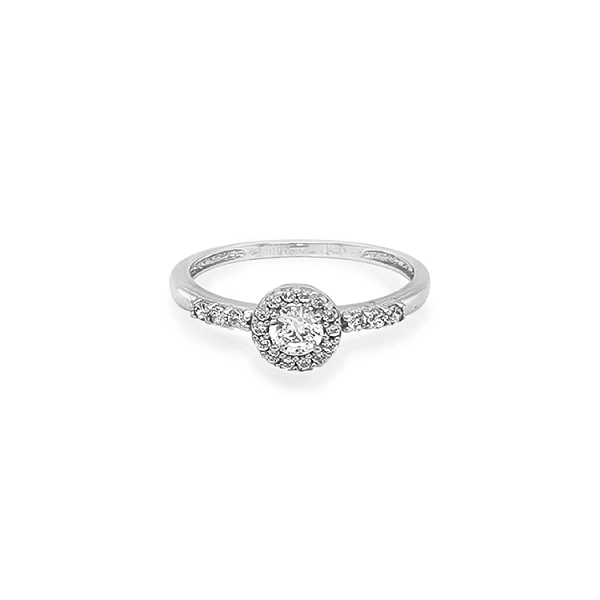 Gold Engagement Ring with Zircones