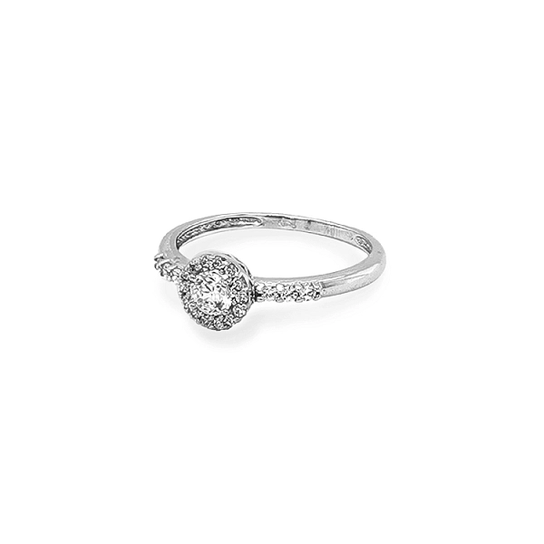 Gold Engagement Ring with Zircones