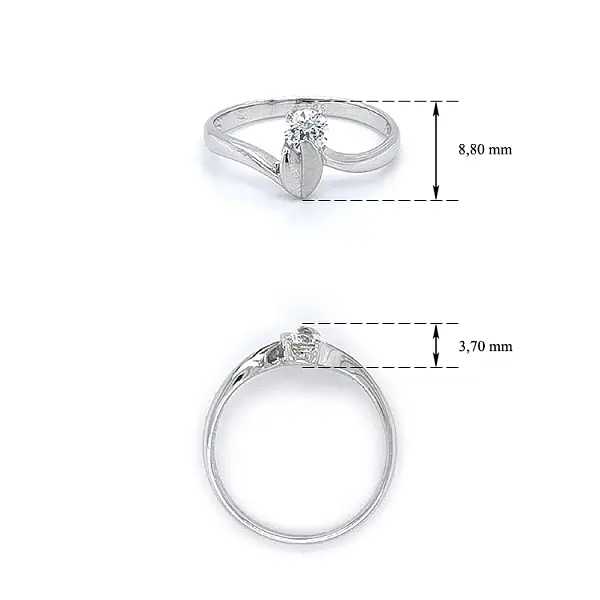 Ring with Zircon from White Gold