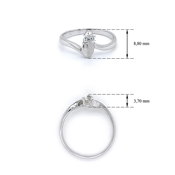 Ring with Zircon from White Gold