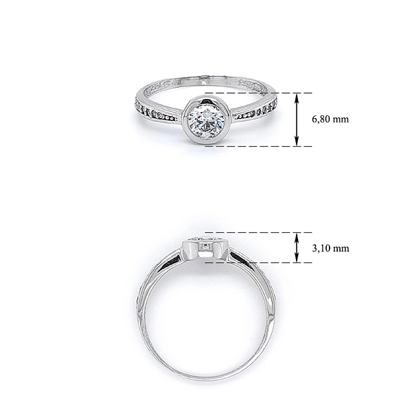 Engagement Ring with Zircons