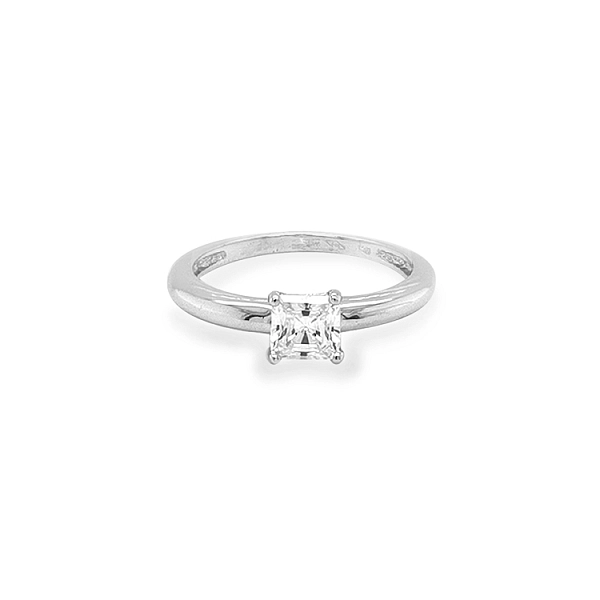Gold Engagement Ring with Zircon