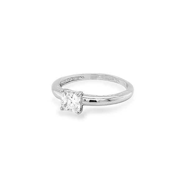 Gold Engagement Ring with Zircon
