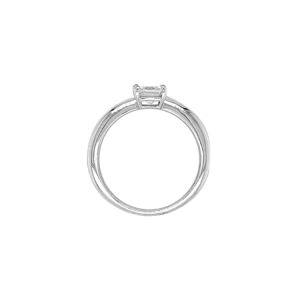 Gold Engagement Ring with Zircon