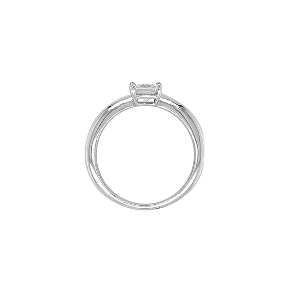 Gold Engagement Ring with Zircon