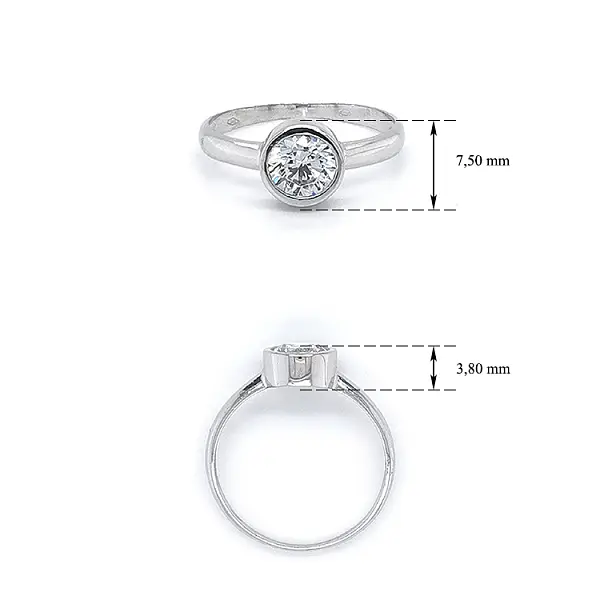 Engagement Ring with Zircon
