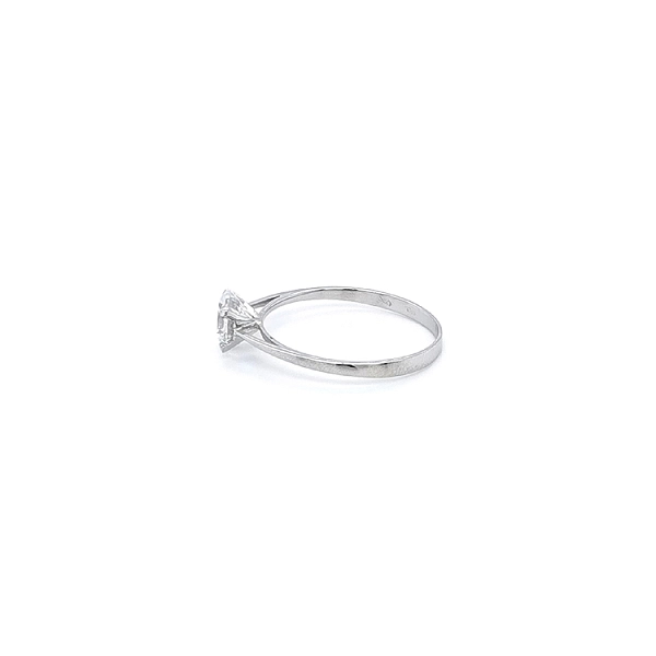 Engagement Ring with White Gold Zircon