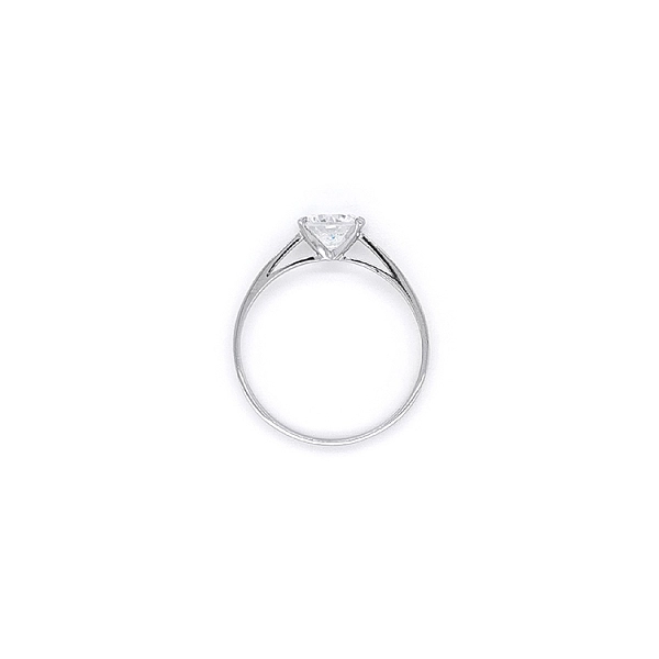 Engagement Ring with White Gold Zircon