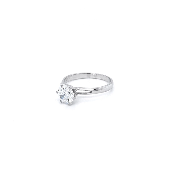 Engagement Ring with White Gold Zircon