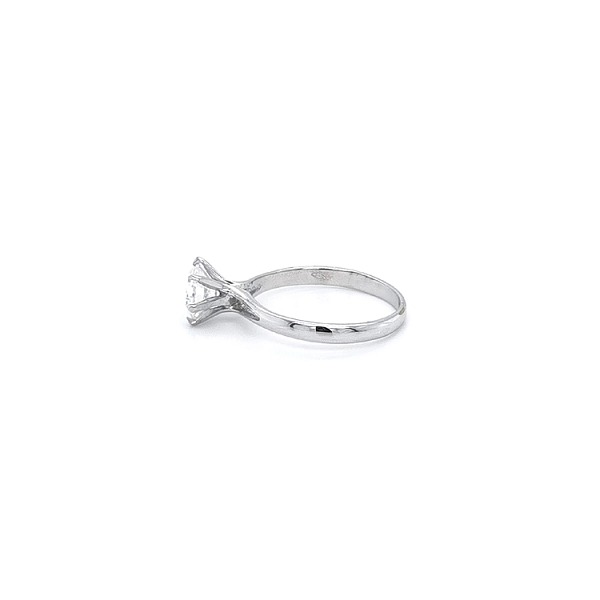 Engagement Ring with White Gold Zircon